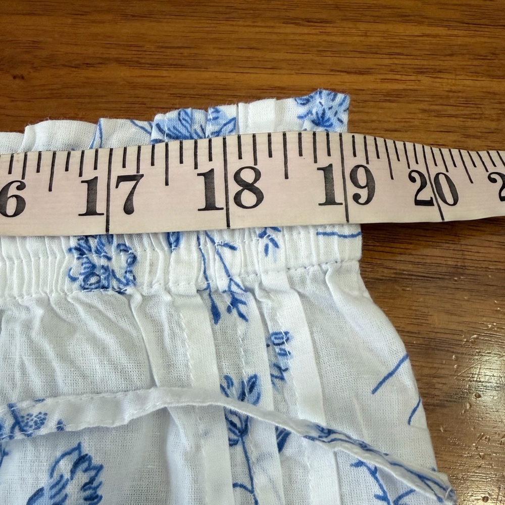 Ella Simone Pajama Set Blue Danube Toile 100% Cotton Capri Pants Tank Romantic - Picture 12 of 16